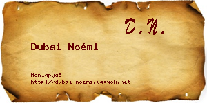 Dubai Noémi névjegykártya